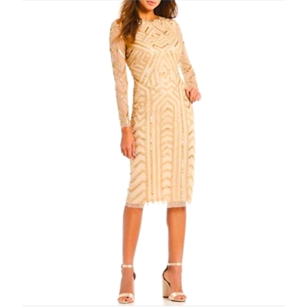 Gianni Bini Champagne Sequined Dress - Picture 3 of 13